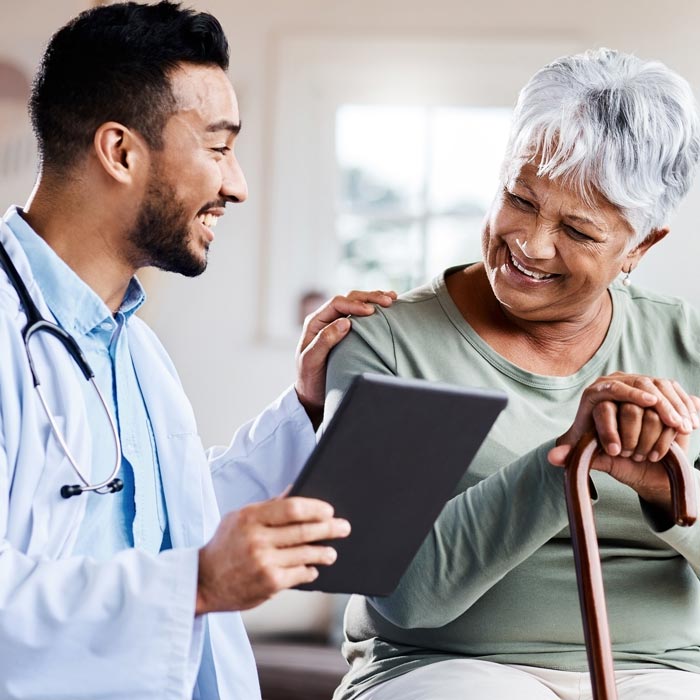 doctor talking to patient